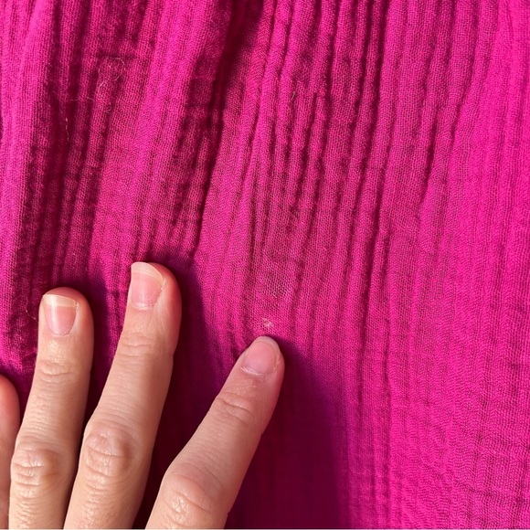 Wonder Nation Girls Pink Smocked Cotton Gauze Dress XL 14-16 Plus Puff Sleeve - Picture 11 of 11